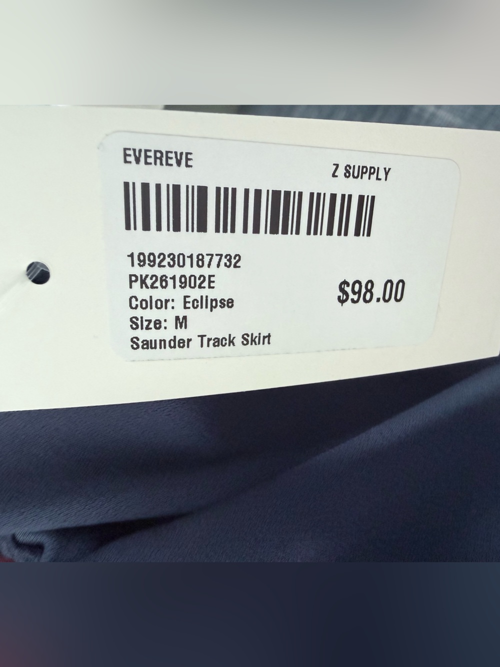 NWT Evereve Z Supply Saunder Midi Track Skirt Blue Eclipse Size Medium - Picture 5 of 11